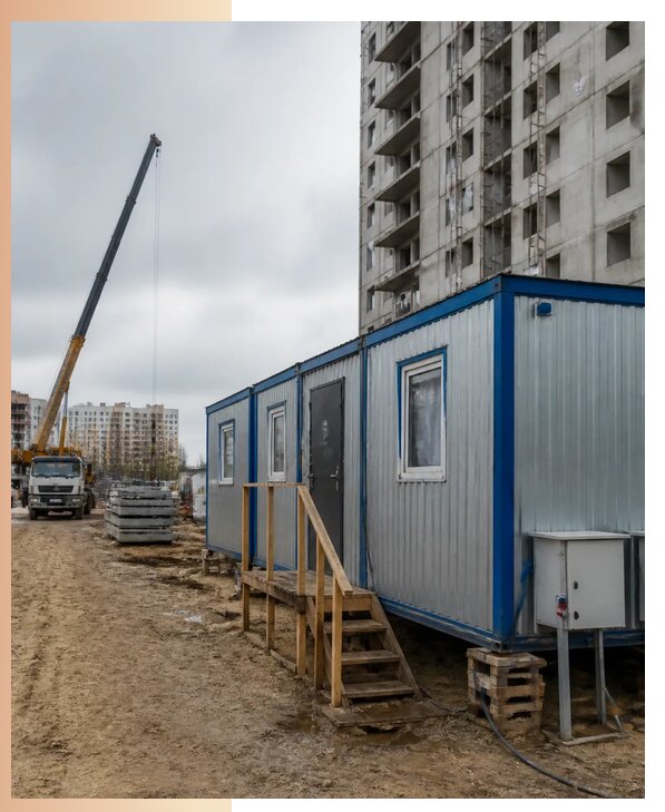Аренда строительных вагончиков для рабочих в Луге
